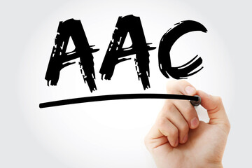 AAC - Advanced Audio Coding acronym with marker, technology concept background