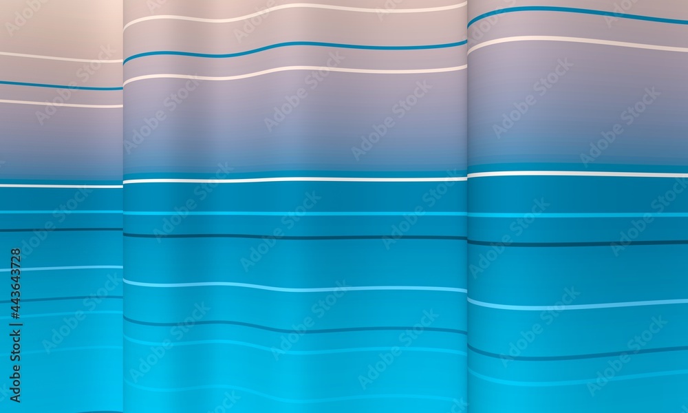 Wall mural geometry abstract background with stripes on waved surface