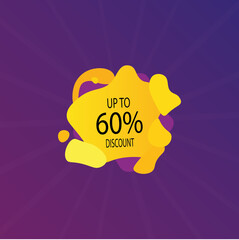 Percentage discount banner icon.10 20 30 40 50 60 70 80 90 percent sale. Vector illustration eps 10