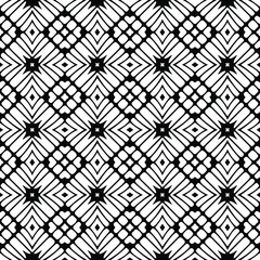 Fototapeta premium floral seamless pattern background.Geometric ornament for wallpapers and backgrounds. Black and white pattern. 