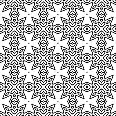  floral seamless pattern background.Geometric ornament for wallpapers and backgrounds. Black and white pattern. 