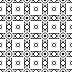  floral seamless pattern background.Geometric ornament for wallpapers and backgrounds. Black and white pattern. 
