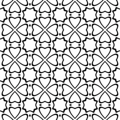 Fototapeta premium floral seamless pattern background.Geometric ornament for wallpapers and backgrounds. Black and white pattern. 