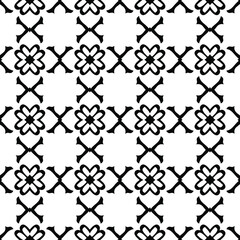  floral seamless pattern background.Geometric ornament for wallpapers and backgrounds. Black and white pattern. 