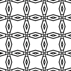  floral seamless pattern background.Geometric ornament for wallpapers and backgrounds. Black and white pattern. 