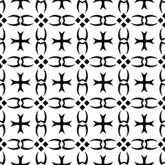 floral seamless pattern background.Geometric ornament for wallpapers and backgrounds. Black and white pattern. 