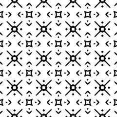 floral seamless pattern background.Geometric ornament for wallpapers and backgrounds. Black and white pattern. 