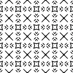 floral seamless pattern background.Geometric ornament for wallpapers and backgrounds. Black and white pattern. 