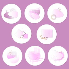 graphic design. Vector graphic elements for the design of the website background, flyers, covers , business cards. Abstract elements circle, lines, squares in shades of purple