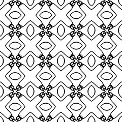 Naklejka premium floral seamless pattern background.Geometric ornament for wallpapers and backgrounds. Black and whitepattern. 