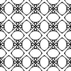 Naklejka premium floral seamless pattern background.Geometric ornament for wallpapers and backgrounds. Black and whitepattern. 
