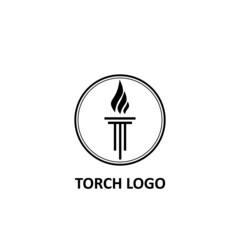 Torch vector logo illustration design template