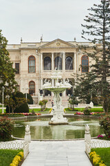 View of the amazing architecture of Dolmabahce Palace in Istanbul.