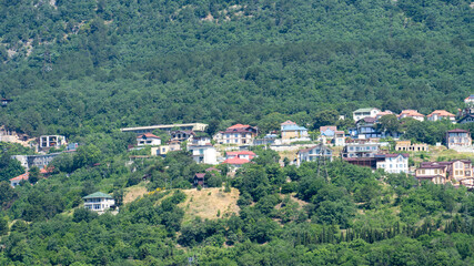 Fototapeta na wymiar Urban landscape with buildings and architecture. Yalta