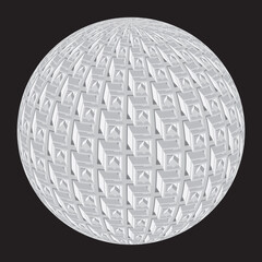 A sphere with a cubic pattern along the surface