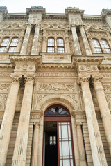 View of the amazing architecture of Dolmabahce Palace in Istanbul.