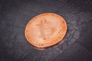 Bitcoin as cryptocurrency coin, new virtual money and international network payment concept