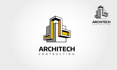 Fototapeta premium Architect Construction Vector Logo Template. Architect Construction Idea.