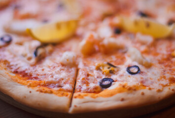 close up of pizza