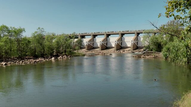 the kununurra diversion dam, a part of the ord river irrigation scheme at kununurra in western australia