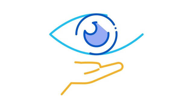 Vision Support Icon Animation. color Vision Support animated icon on white background