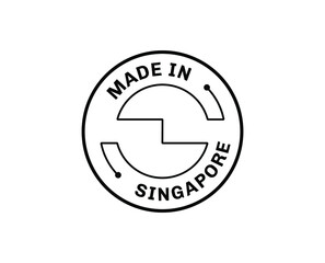 Made in Singapore for label, stickers, badge