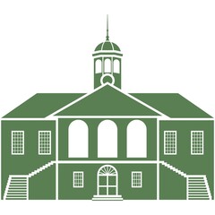 School icon vector building silhouette isolated illustration