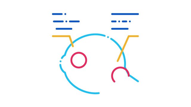 Detailed Analysis of Eyeball Icon Animation. color Detailed Analysis of Eyeball animated icon on white background
