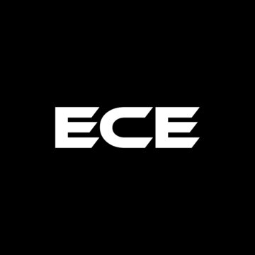 ECE letter logo design with black background in illustrator, vector logo modern alphabet font overlap style. calligraphy designs for logo, Poster, Invitation, etc.