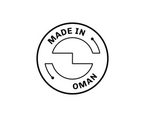 Made in Oman for label, stickers, badge