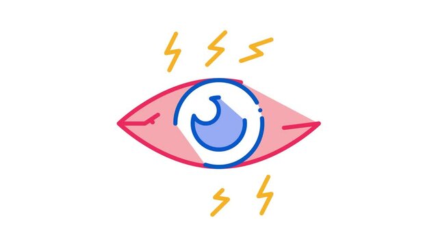 Strong Eye Pressure Icon Animation. color Strong Eye Pressure animated icon on white background