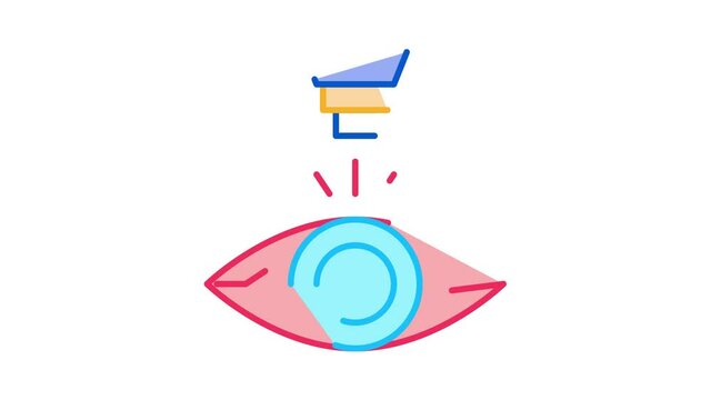 Laser Eye Treatment Icon Animation. color Laser Eye Treatment animated icon on white background
