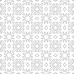  Vector geometric pattern. Repeating elements stylish background abstract ornament for wallpapers and backgrounds. Black and white colors 