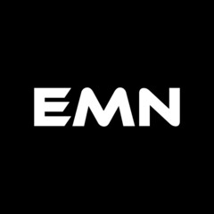 EMN letter logo design with black background in illustrator, vector logo modern alphabet font overlap style. calligraphy designs for logo, Poster, Invitation, etc.