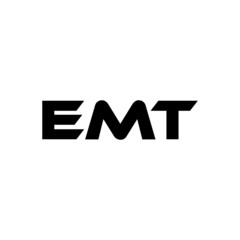 EMT letter logo design with white background in illustrator, vector logo modern alphabet font overlap style. calligraphy designs for logo, Poster, Invitation, etc.