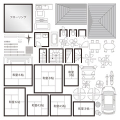 間取り 素材 イラスト ベクター 日本