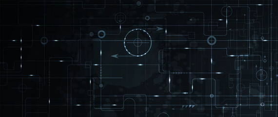 abstract futuristic circuit computer internet technology board business dark background