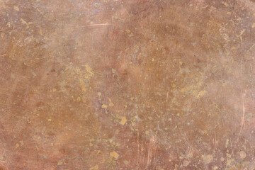 Old copper plate background. Natural copper metallic surface.
