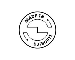 Made in Djibouti for label, stickers, badge