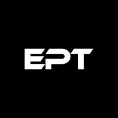 EPT letter logo design with black background in illustrator, vector logo modern alphabet font overlap style. calligraphy designs for logo, Poster, Invitation, etc.