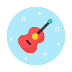 Guitar , Music and Sound flat icon.