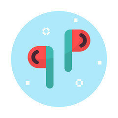 Earphone , Music and Sound flat icon.