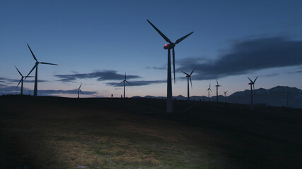 wind turbine at sunset