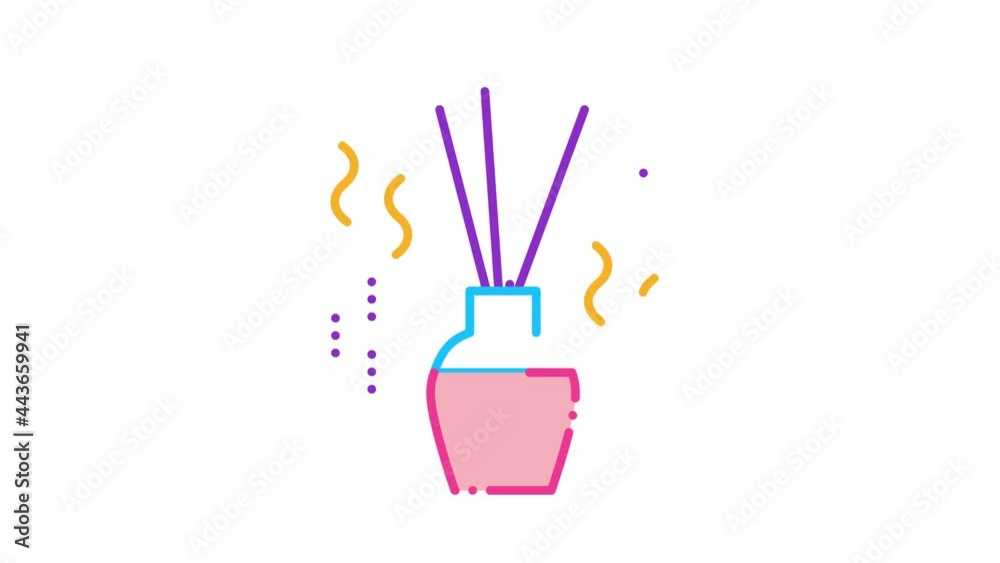 Canvas Prints Aroma Sticks Icon Animation. color Aroma Sticks animated icon on white background