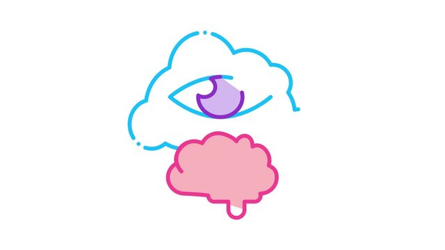 Self-Awareness Icon Animation. color Self-Awareness animated icon on white background