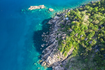 King Kong Rock Dive Site, Koh Tao, Thailand, Drone, Aerial, UAV no people landscape with copy space