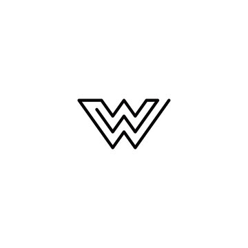 w ww initial logo design vector template
