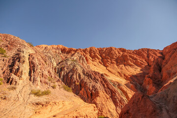 View on the rocks and the mountains of Salta