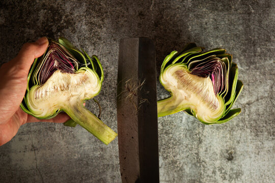 artichoke, cut artichoke plant