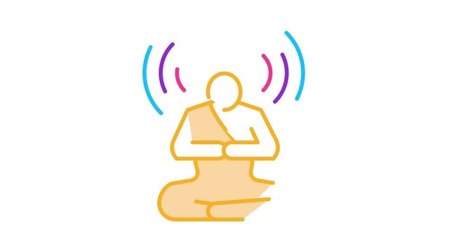 Meditation for Knowledge of Peace Icon Animation. color Meditation for Knowledge of Peace animated icon on white background